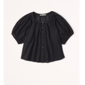 Abercrombie Sheer Puff Sleeve Top size Medium